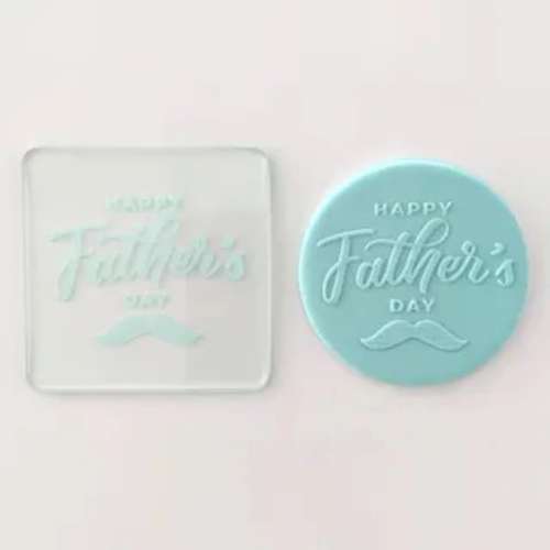 Happy Fathers Day Cookie Debosser Stamp - Click Image to Close